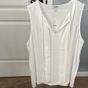 J. Crew Women's Classic White Sleeveless Blouse